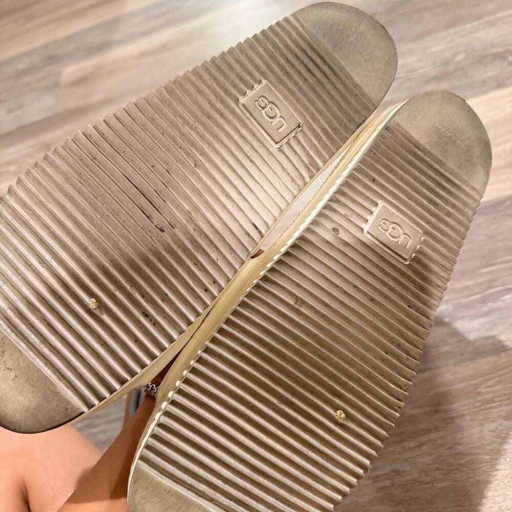 Ugg Women's Leather Slip On Sandals Size 12 - Picture 4 of 5